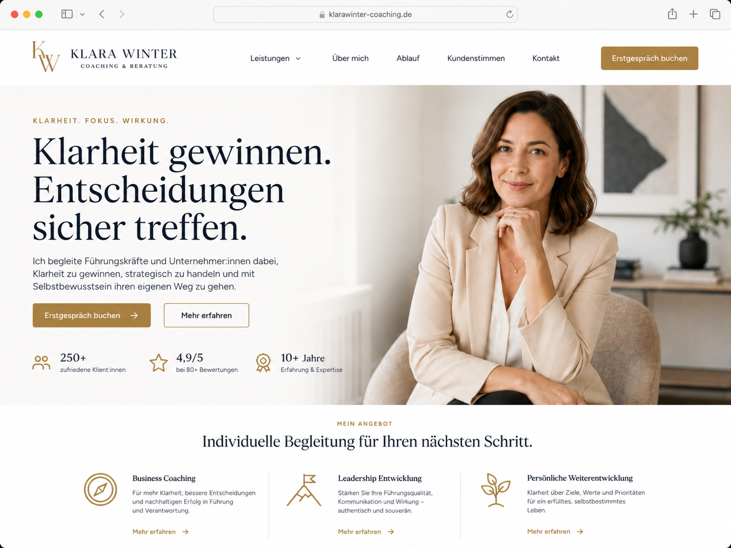 Website-Beispiel für Coaching und Beratung